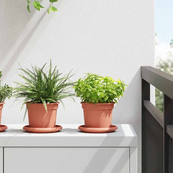 vidaXL Rund Blomkruka 6 pcs Murgr&ouml;n &Oslash; 12,5 x 10 cm Plast