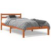 vidaXL S&auml;ngram utan madrass vaxbrun 75x190 cm massiv furu