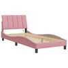 vidaXL Bed Frame with LED without Mattress "Hanko" Pink 90x190 cm Velvet