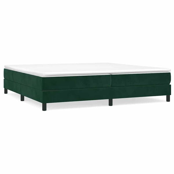 vidaXL Boxspring-s&auml;ngram m&ouml;rkgr&ouml;n 200x200 cm sammet
