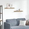 vidaXL V&auml;gg hylla med hylla 2 pcs Brun 60 x 9 x 3 cm Konstruerat tr&auml;