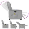 vidaXL Elektrisk massagefåtölj med uppresningshjälp molngrå tyg
