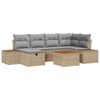 vidaXL Tr&auml;dg&aring;rdsoffset med kudde 7 pcs Beige konstrotting