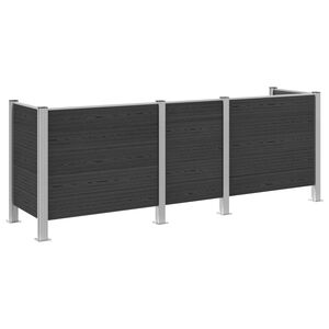 vidaXL Skr&auml;pkorgstaket Gr&aring; 315 x 85 x 115 cm Aluminium och WPC