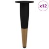 vidaXL M&ouml;belf&ouml;tter 12 pcs Svart och Guld &Oslash; 40 x 98 mm J&auml;rn