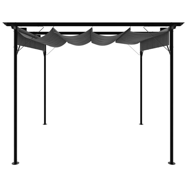 vidaXL Pergola med inf&auml;llbart tak antracit 3x3 m st&aring;l 180 g/m&sup2;