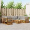 vidaXL Soffgrupper 10 pcs Naturlig och Ljus Gr&aring; Massivt Akaciatr&auml;