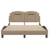vidaXL Bed Frame "Viana" with LED without Mattress Cappuccino 140x190 cm