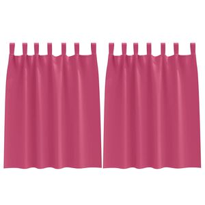 vidaXL M&ouml;rkl&auml;ggningsgardiner med Ringar 2 st Klart Pink 140 x 140 cm