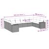 vidaXL Trädgårdssoffset med dynor 10 delar ljusgrå konstrotting
