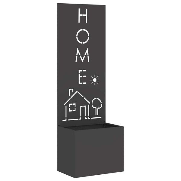 vidaXL Tr&auml;dg&aring;rds integritetssk&auml;rm Svart 50 x 140 cm Kallvalsat st&aring;l