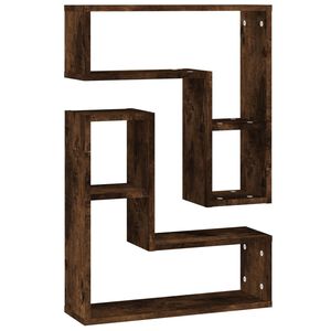 vidaXL V&auml;gghyllor 2 st r&ouml;kf&auml;rgad ek 50x15x50 cm konstruerat tr&auml;