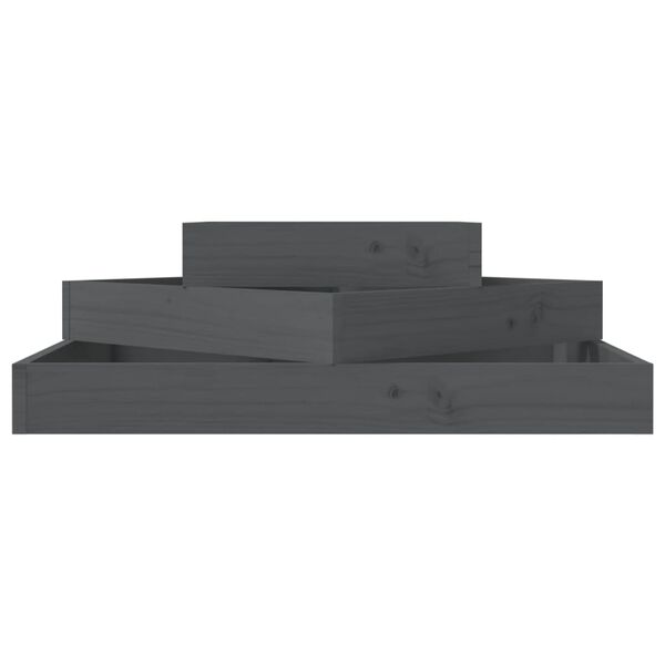 vidaXL Odlingslåda grå 83x83x27 cm massiv furu