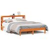 vidaXL S&auml;ngram utan madrass vaxbrun 135x190 cm massiv furu