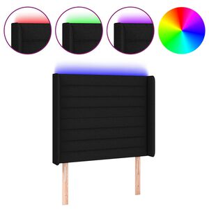 vidaXL S&auml;nggavel LED svart 83x16x118/128 cm tyg