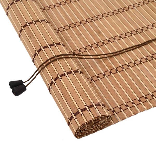 vidaXL Rullgardin med gardiner Natur 90 x 220 cm Bambu