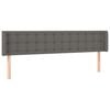 vidaXL Sänggavel med kanter grå 183x16x78/88 cm konstläder