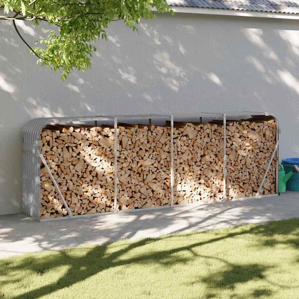 vidaXL Vedh&aring;llare ljusgr&aring; 300x45x100 cm galvaniserat st&aring;l