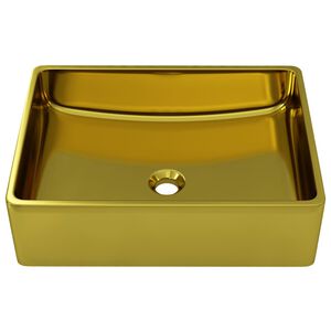 vidaXL Handfat 41x30x12 cm keramik guld
