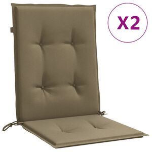 vidaXL Stolsdynor l&aring;gt ryggst&ouml;d 2 st melerad taupe 100x50x4 cm tyg