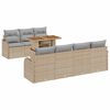 vidaXL Trädgårdsoffset med lagring 8 pcs Beige Poly rattan