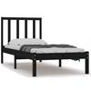 vidaXL S&auml;ngram svart massiv furu 90x190 cm
