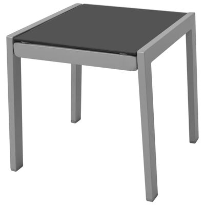vidaXL Solsängar med bord aluminium svart