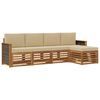 vidaXL Utomhussoffset med kudde 5 pcs Naturlig och Beige