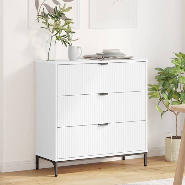 vidaXL Sideboard med l&aring;da Vit 79,5 x 33 x 82 cm Konstruerat tr&auml;