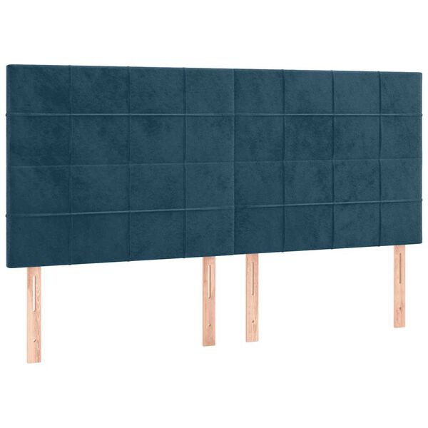 vidaXL S&auml;nggavel m&ouml;rkbl&aring; 200x5x118/128 cm sammet