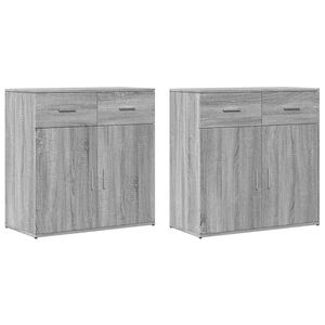 vidaXL Sk&auml;nkar 2 st gr&aring; sonoma 79x38x80 cm konstruerat tr&auml;
