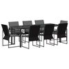 vidaXL Tr&auml;dg&aring;rdsm&ouml;belset 9 pcs Svart och Anthracit 200 x 80 x 73 cm