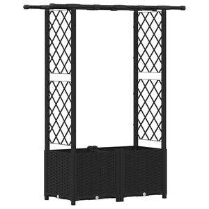vidaXL Upph&ouml;jd B&auml;dd med Spalj&eacute; och Tak Svart 124,5 x 40 x 136 cm PP
