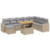 vidaXL Soffgrupp f&ouml;r tr&auml;dg&aring;rden med dynor 9 delar beige konstrotting