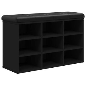 vidaXL Skob&auml;nk svart 82x32x50 cm konstruerat tr&auml;