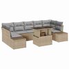vidaXL Soffset 8 st Beige och Ljusgr&aring; konstrotting