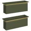 vidaXL Odlingsl&aring;da med LED 2 st Olivgr&ouml;n 30 x 100 x 30 cm St&aring;l