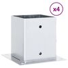 vidaXL Stolpbaser fyrkant 4 st silver 121x121 mm galvaniserat st&aring;l