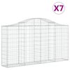 vidaXL Gabioner b&aring;gformade 7 st 200x30x100/120 cm galvaniserat j&auml;rn