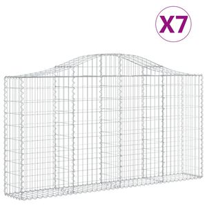vidaXL Gabioner b&aring;gformade 7 st 200x30x100/120 cm galvaniserat j&auml;rn