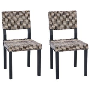 vidaXL Matstol GENDT 2 st Kubu Rattan Svart tv&auml;tt 46 x 55 x 84 cm