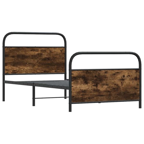 vidaXL S&auml;ngram utan madrass r&ouml;kf&auml;rgad ek 90x200 cm konstruerad tr&auml;