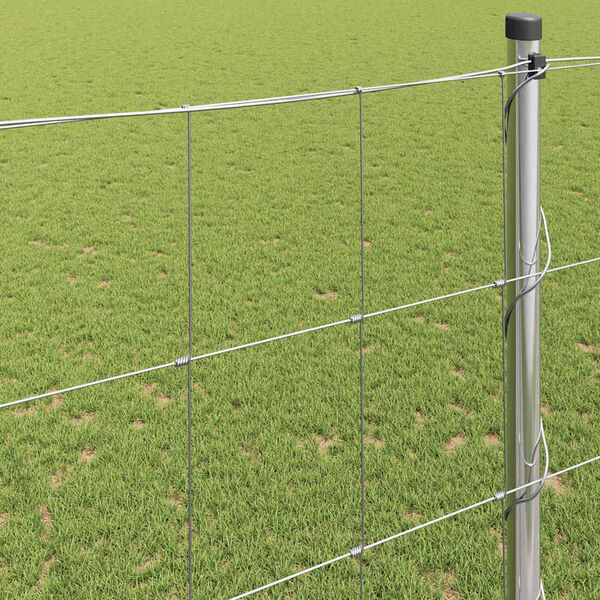 vidaXL St&auml;ngsel f&ouml;r &aring;ker / &auml;ng Silver 50 x 1,5 m Galvaniserat st&aring;l