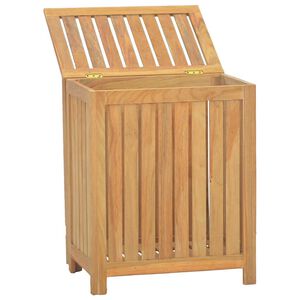 vidaXL Tv&auml;ttkorg 50x35x60 cm massivt teaktr&auml;