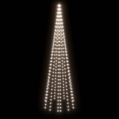 vidaXL Julgran på flaggstång kallvit 310 LEDs 300 cm
