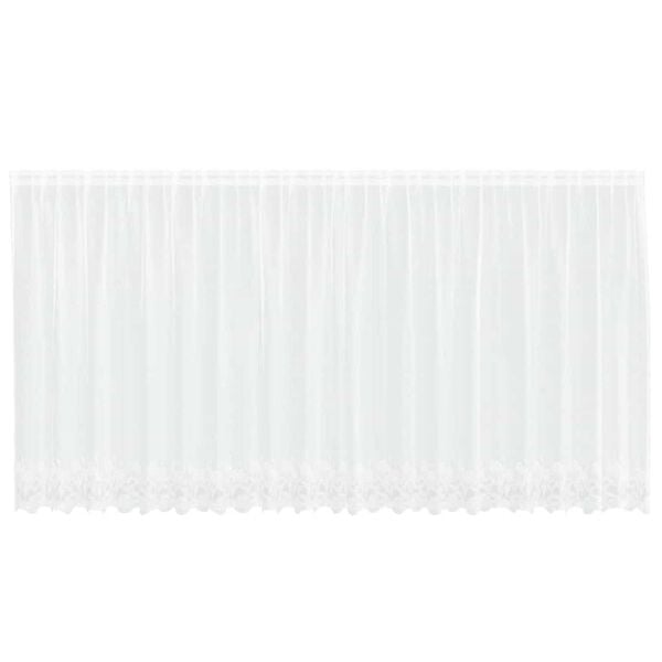 vidaXL Spetsgardin med gardiner Blommor Vit 140 x 500 cm Polyester