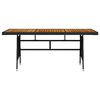 vidaXL Trädgårdsbord svart 160x70x72cm konstrotting massiv akacia