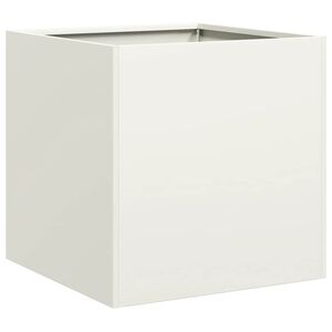 vidaXL Odlingsl&aring;da vit 40x40x40 cm kallvalsat st&aring;l