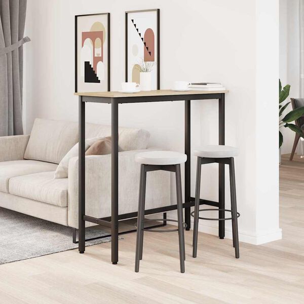 vidaXL bord Sonoma-ek 100 x 40 x 100,5 cm Konstruerat tr&auml; och st&aring;l