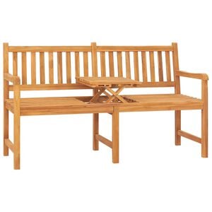 vidaXL Tr&auml;dg&aring;rdsb&auml;nk 3-sits med bord 150 cm massiv teak